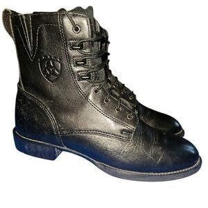 Ariat Women's Herritage Leather Lace Up Black 33501 Boots Size 8B